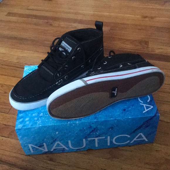 Nautical Delamr Mid Black Canvas Sneaker (10) - Picture 2 of 4
